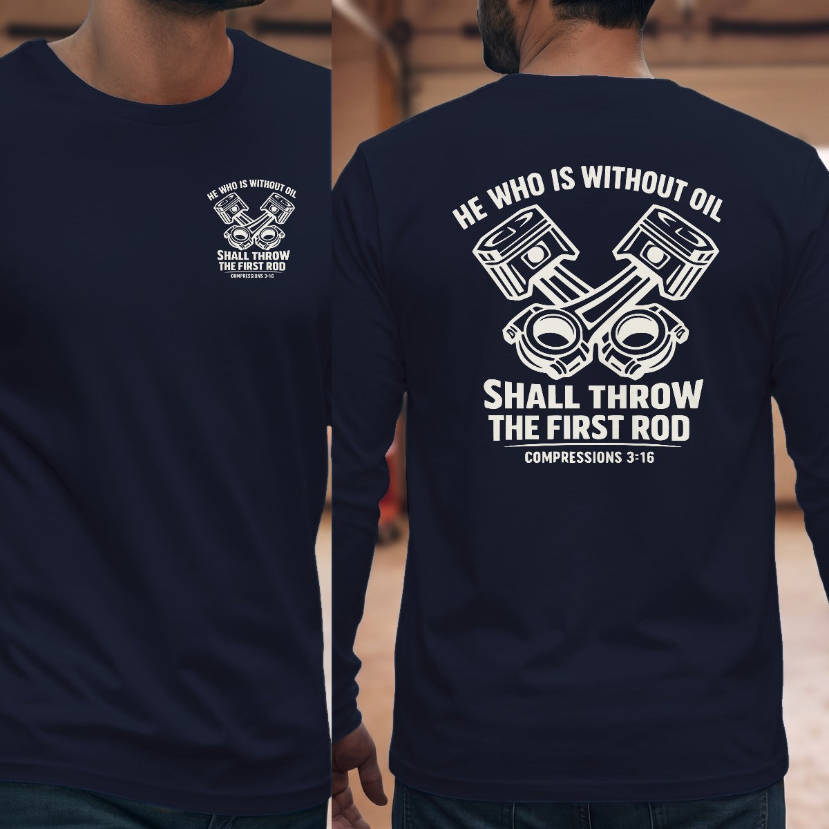 Navy | Left Chest + Back