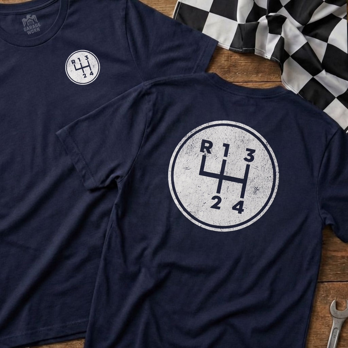 Navy | Left Chest + Back