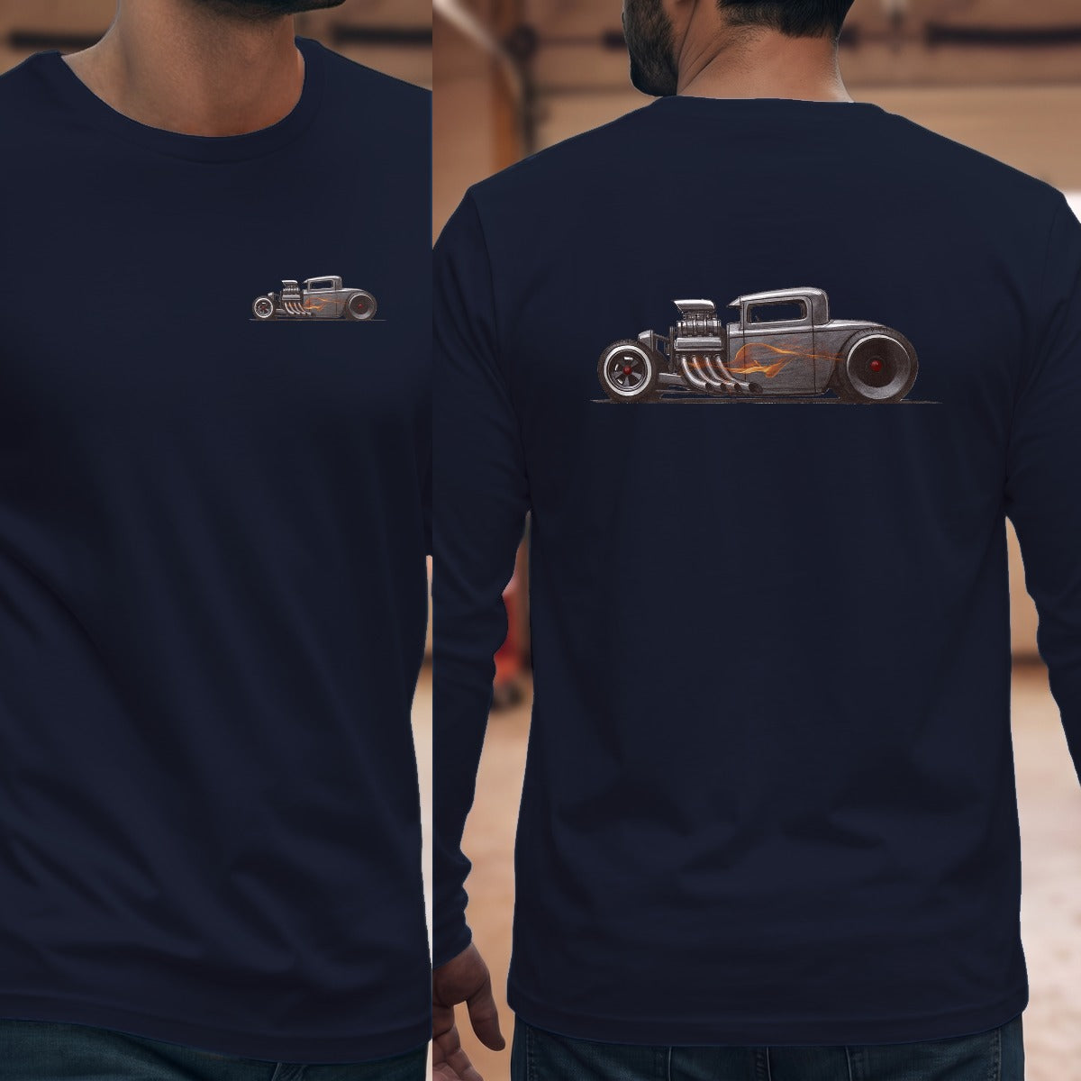 Navy | Left Chest + Back