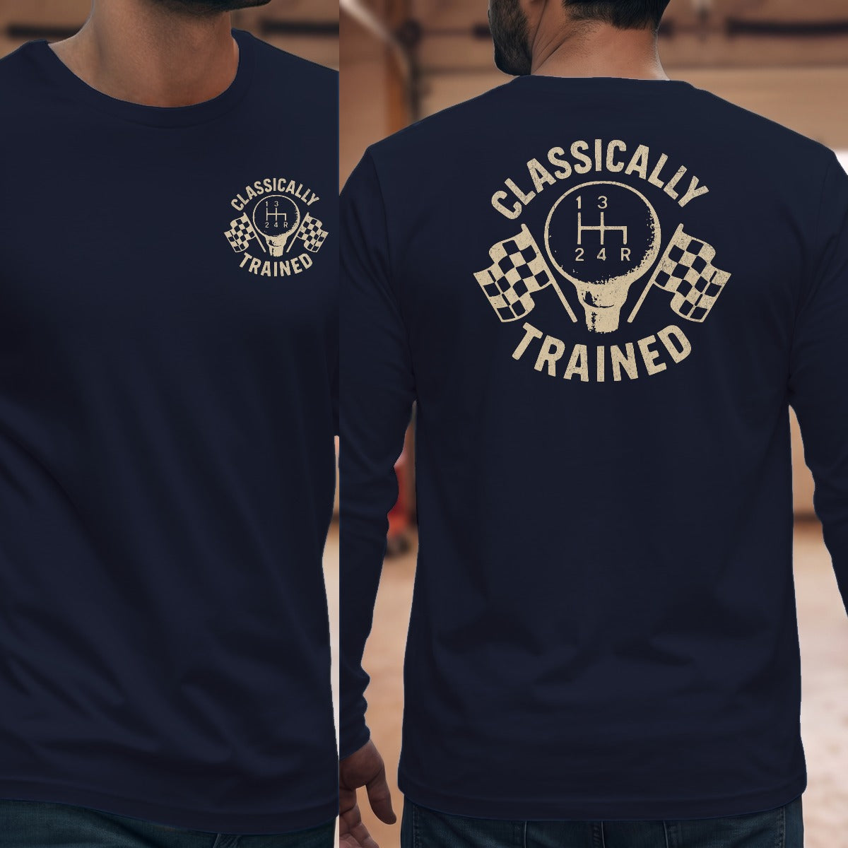 Navy | Left Chest + Back