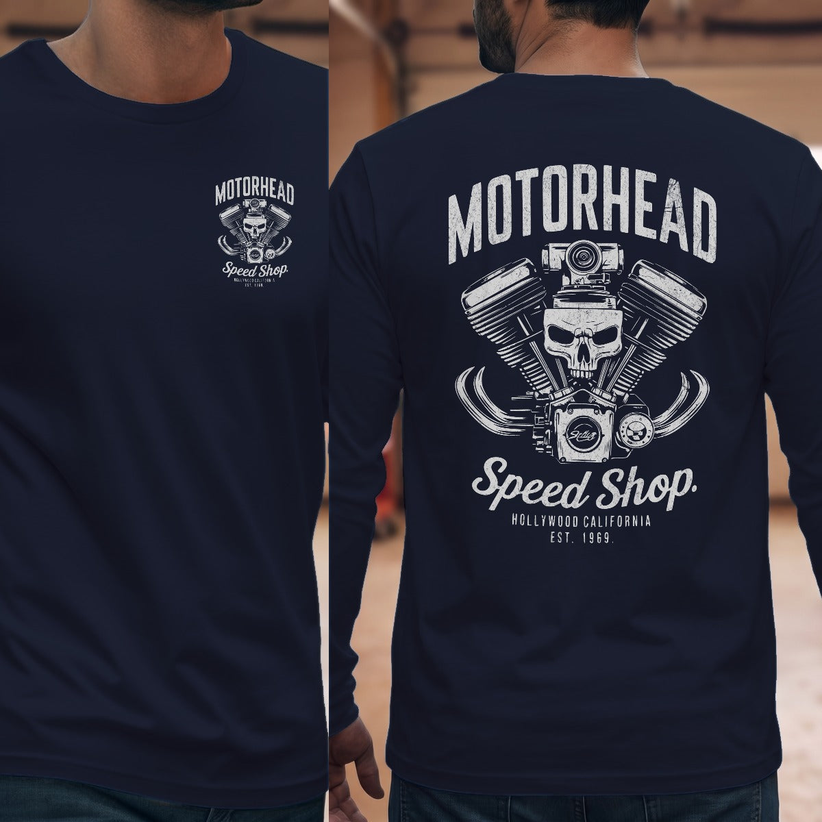 Navy | Left Chest + Back