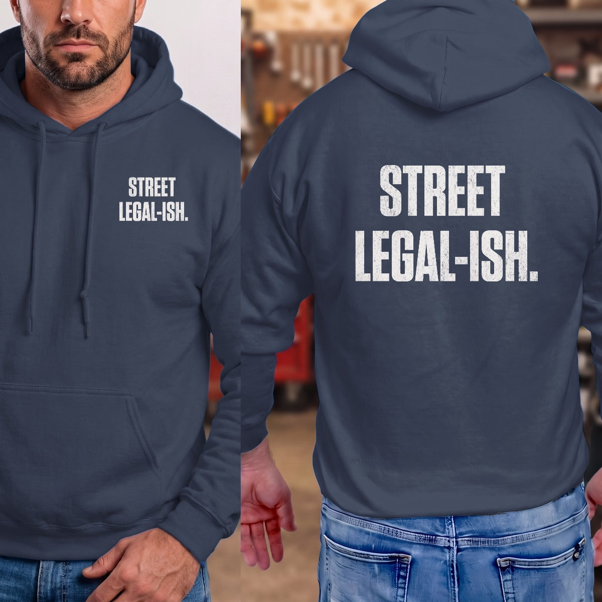Navy | Left Chest + Back