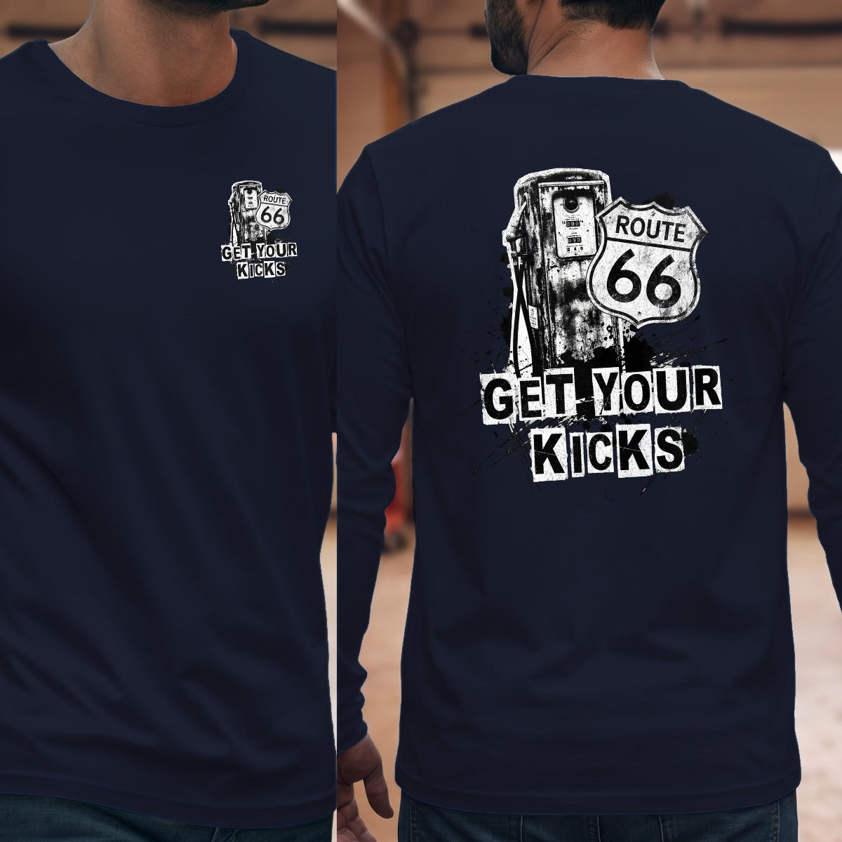 Navy | Left Chest + Back