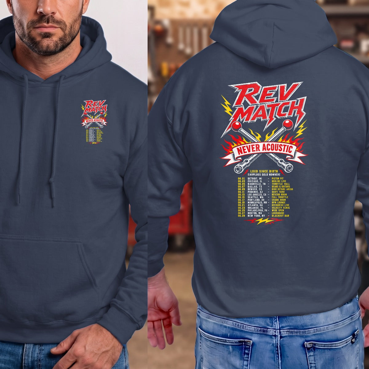 Navy | Left Chest + Back