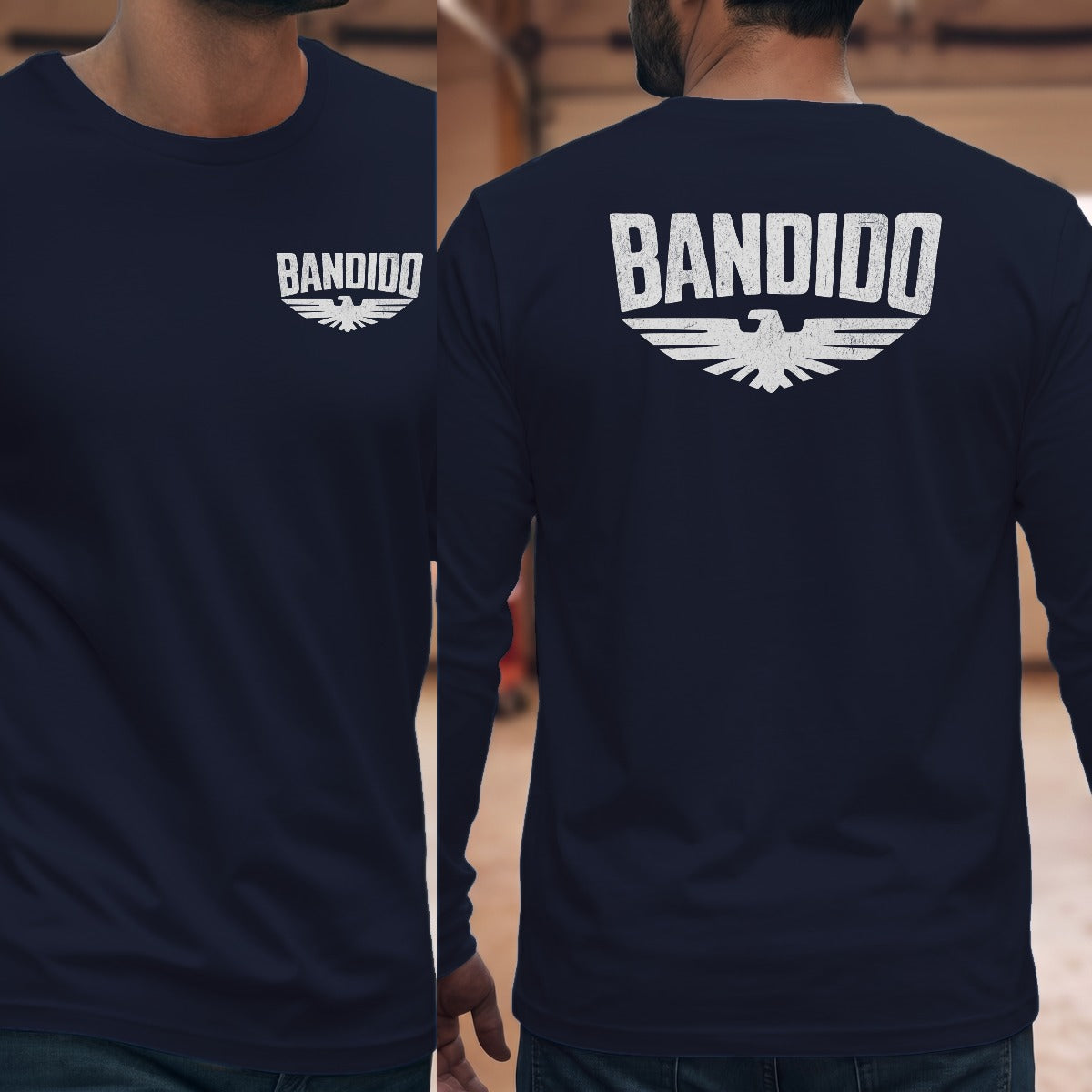 Navy | Left Chest + Back
