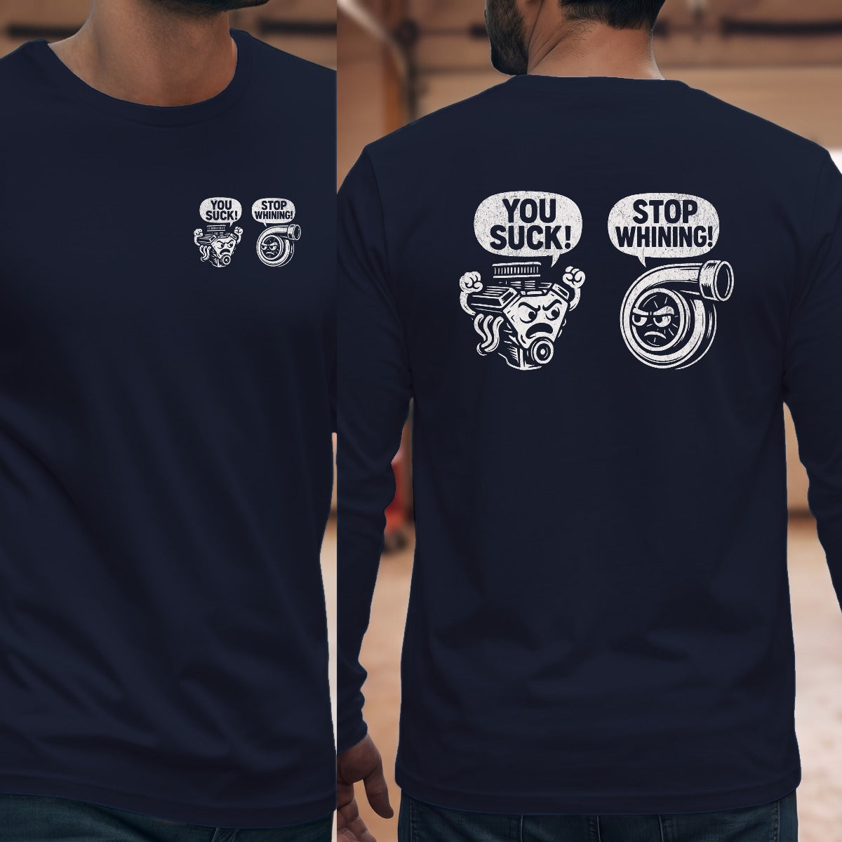 Navy | Left Chest + Back