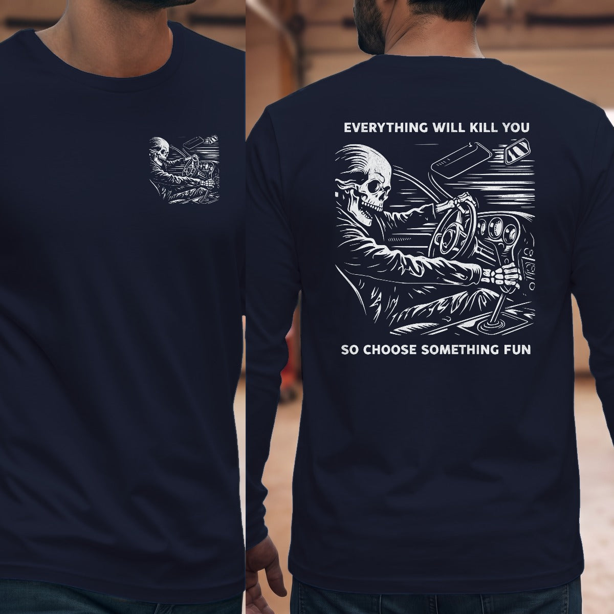 Navy | Left Chest + Back