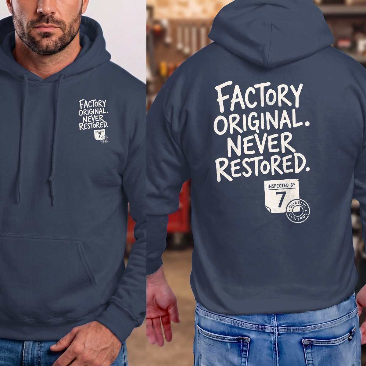Navy | Left Chest + Back