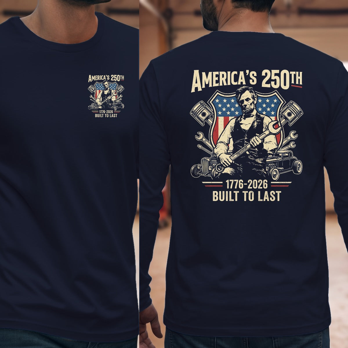 Navy | Left Chest + Back