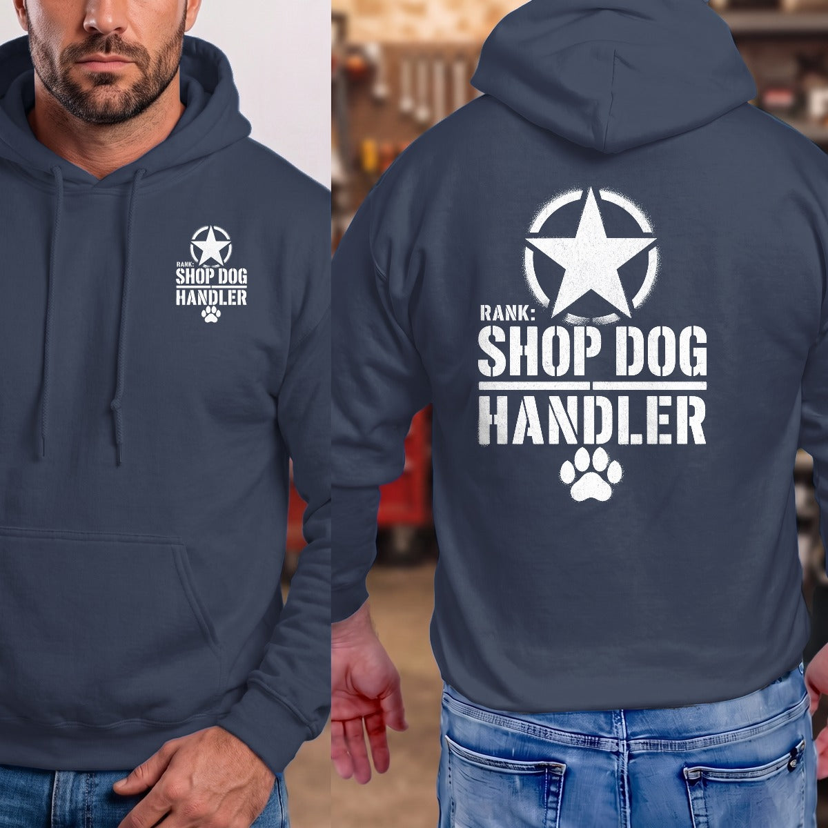 Navy | Left Chest + Back