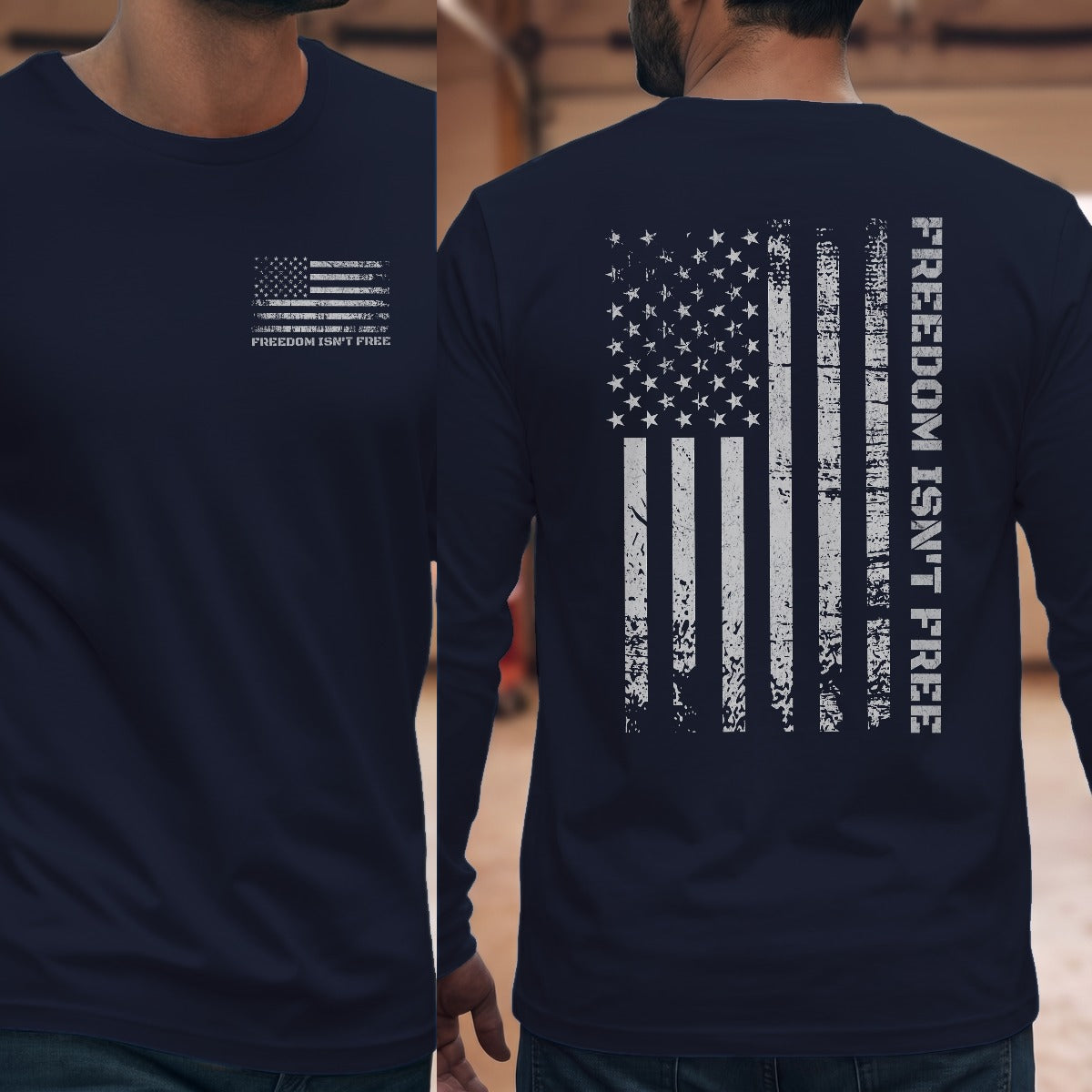 Navy | Left Chest + Back