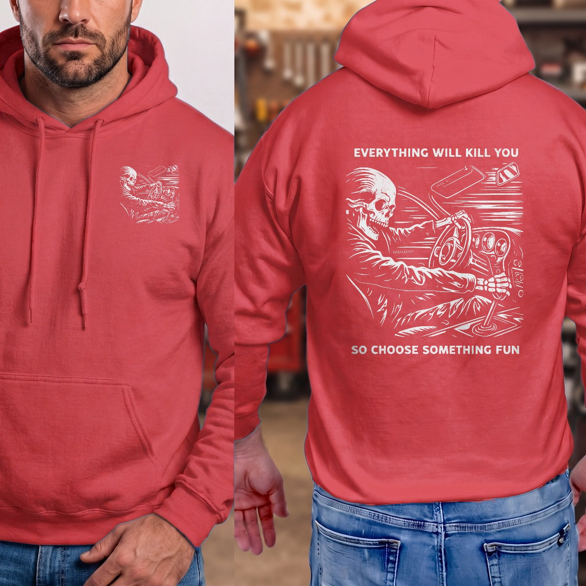 Red | Left Chest + Back