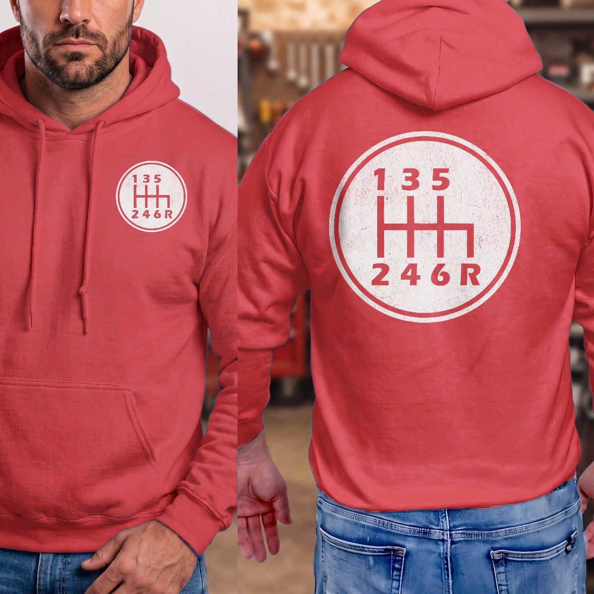 Red | Left Chest + Back