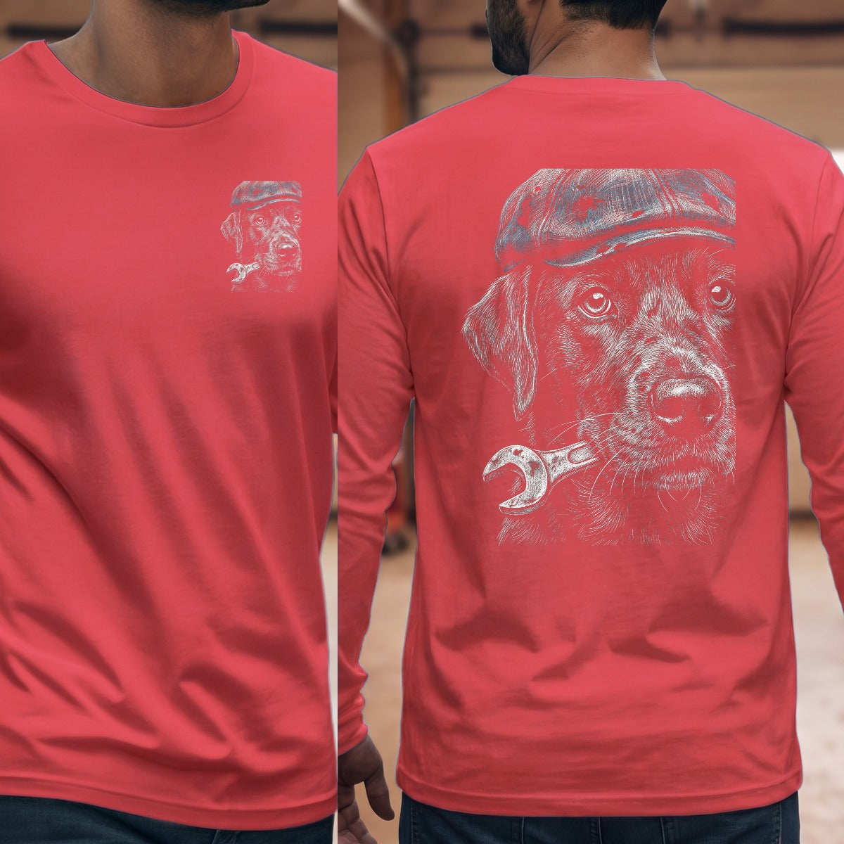 Red | Left Chest + Back