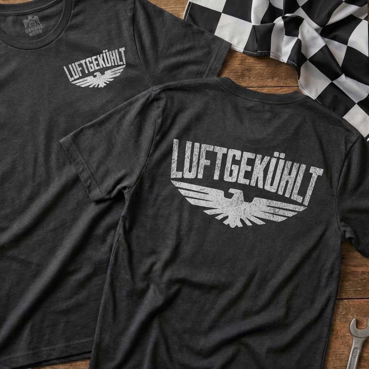 Dark Heather | Soft-Style Tee | Left Chest + Back