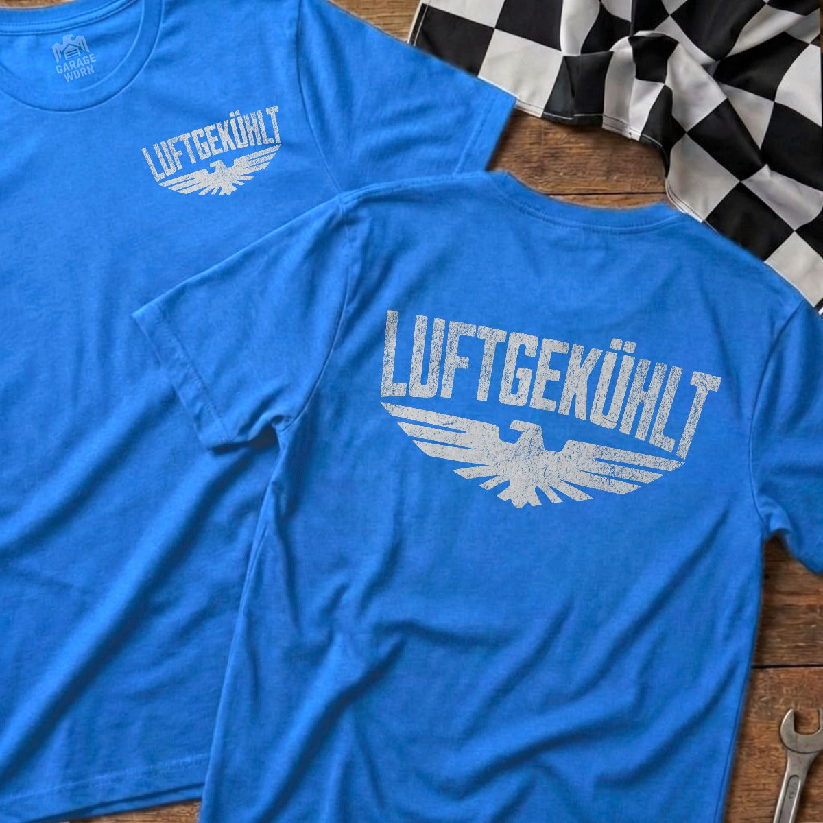 Heather Royal | Soft-Style Tee | Left Chest + Back