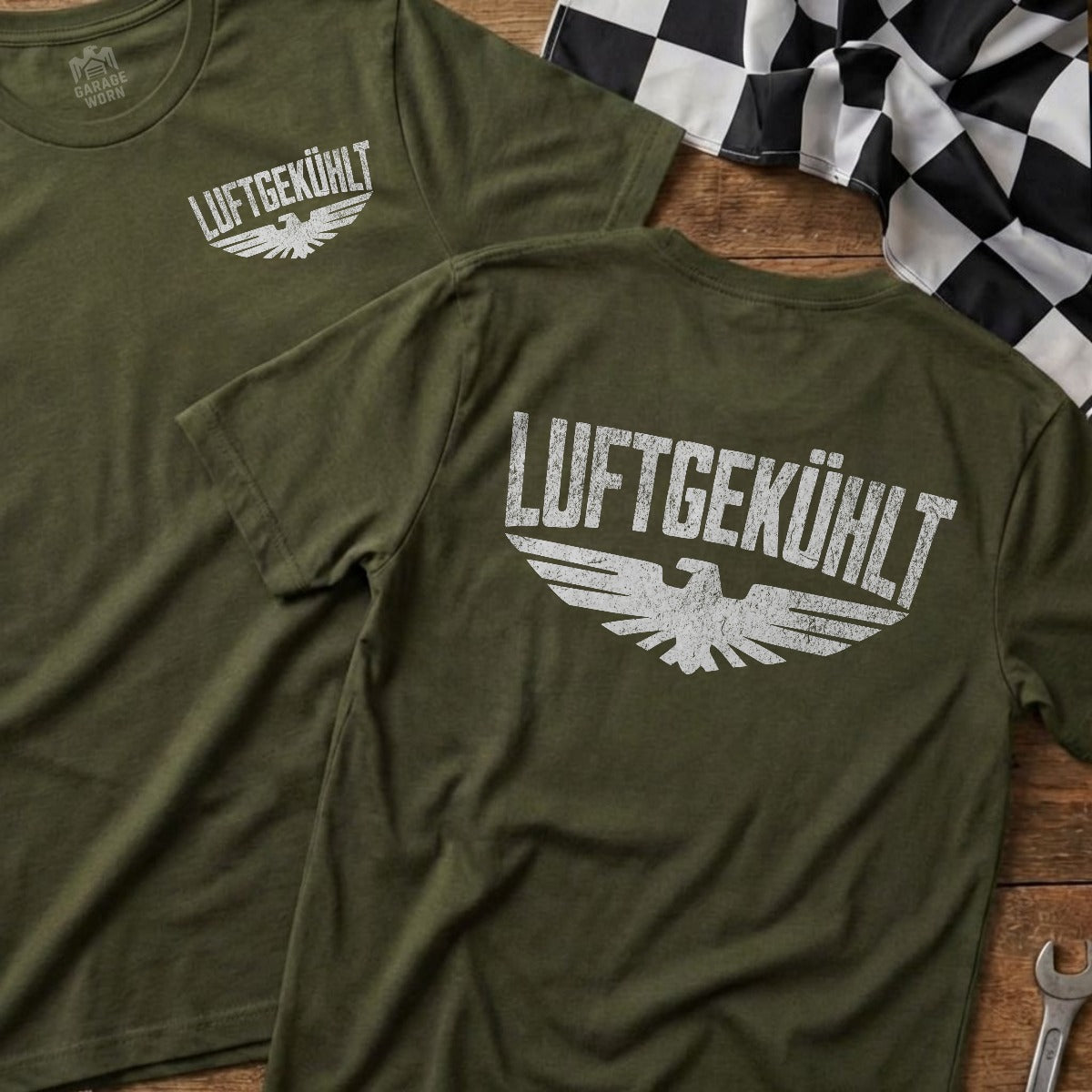 Military Green | Soft-Style Tee | Left Chest + Back