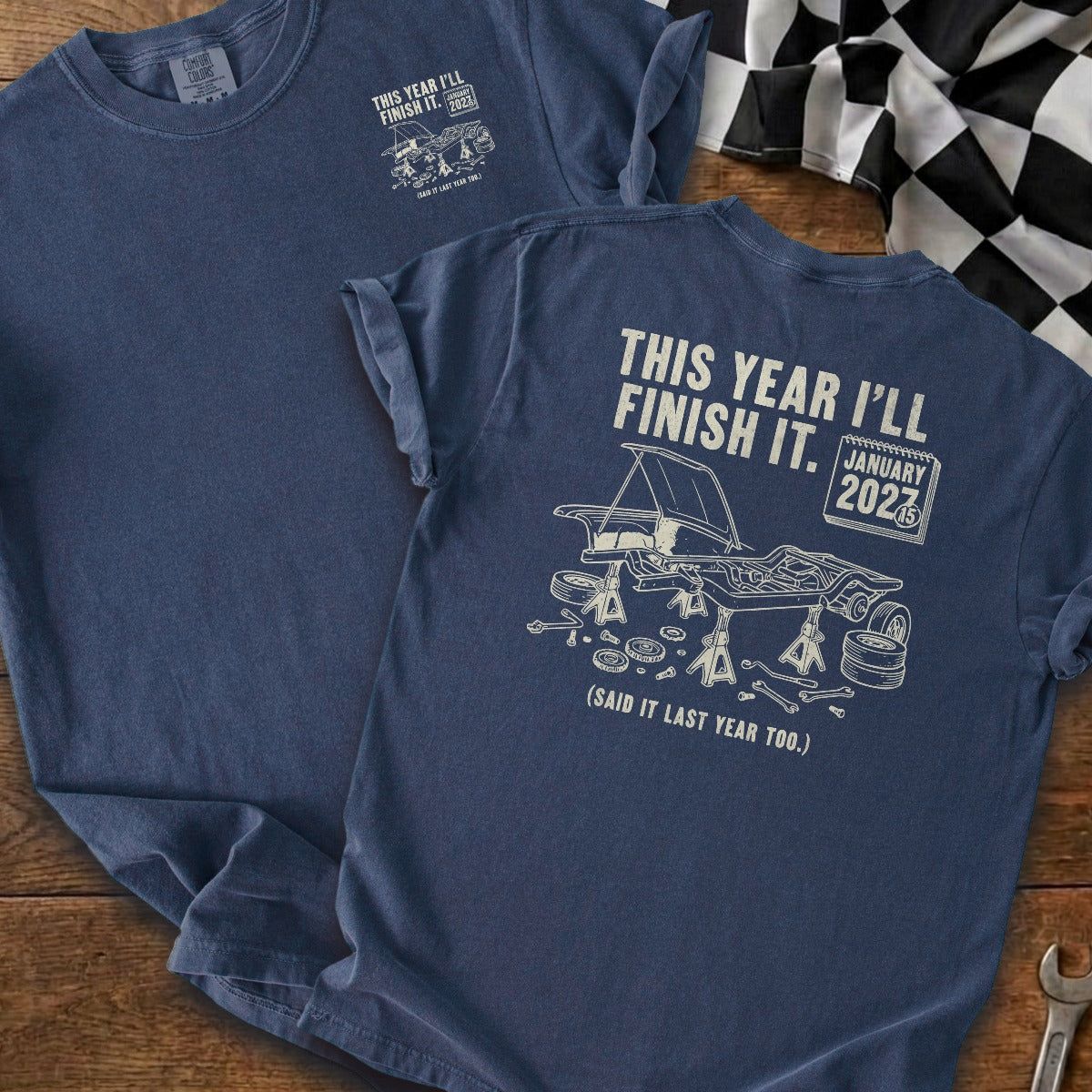 True Navy | Left Chest + Back