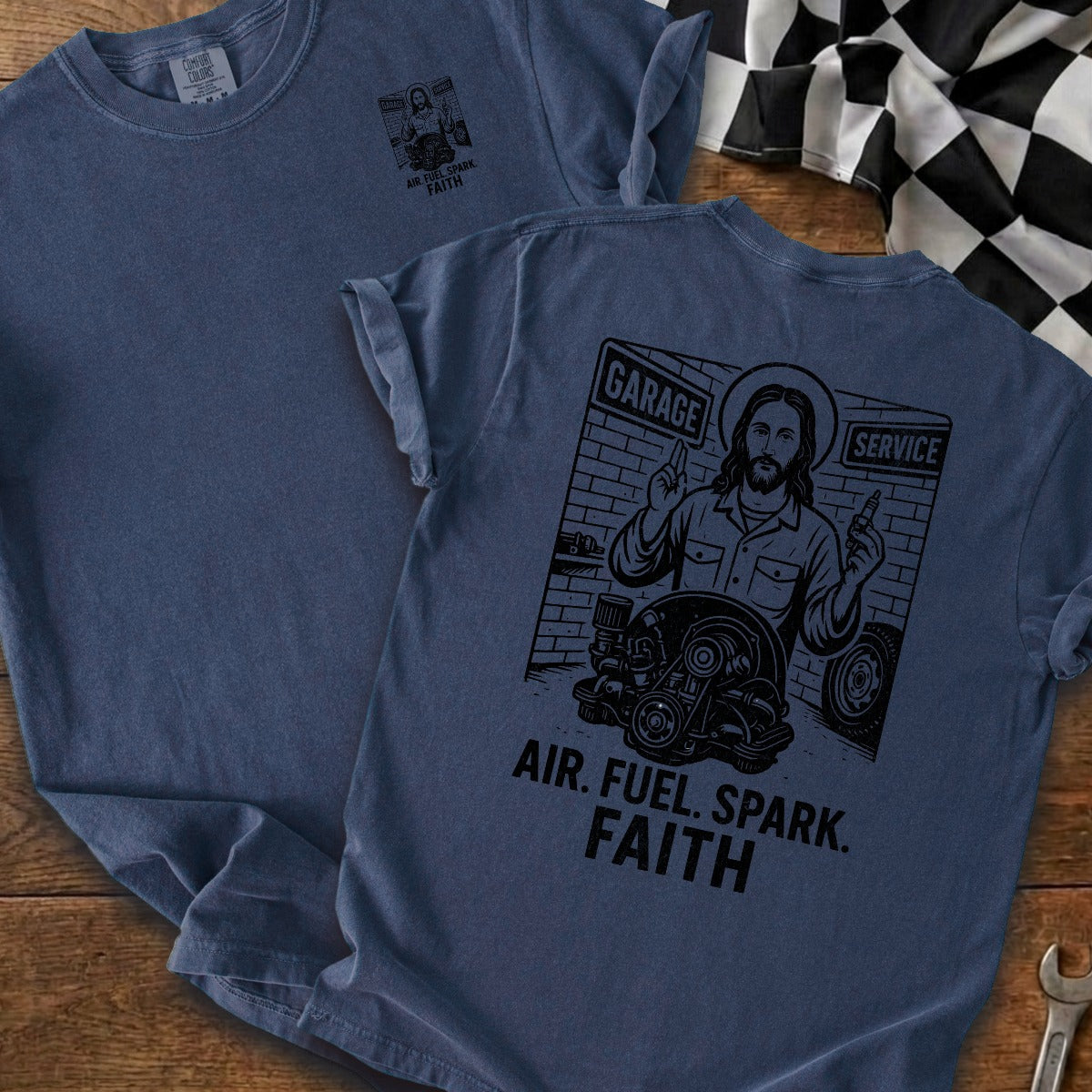 True Navy | Left Chest + Back
