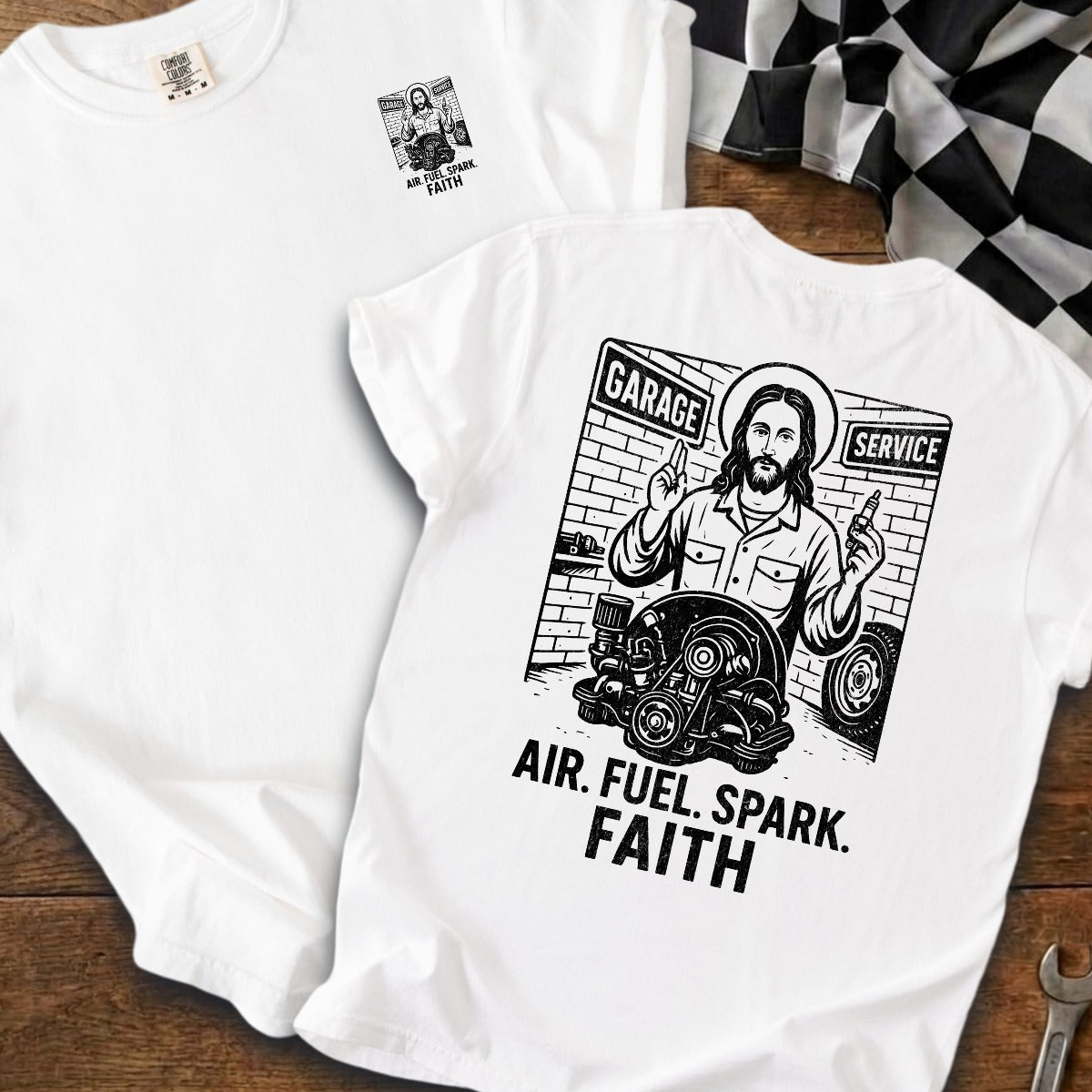 White | Left Chest + Back