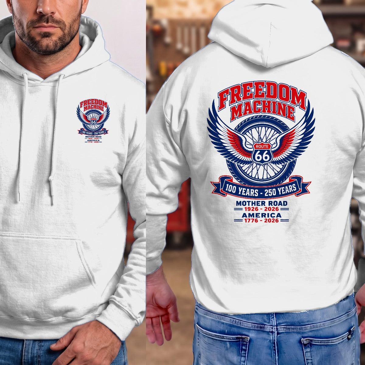 White | Left Chest + Back
